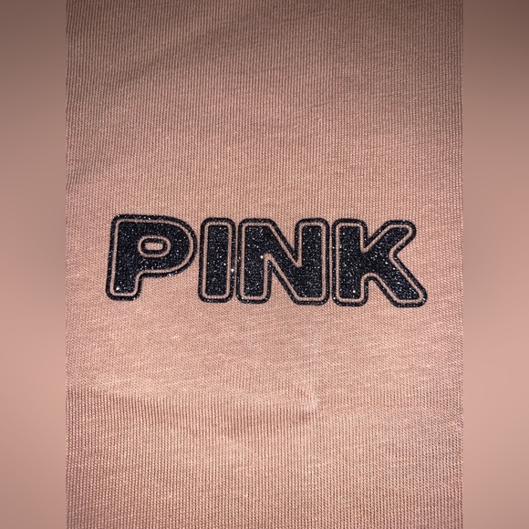 VS Pink Mocha Latte NEW RELEASE Tropical Campus Tee & Cotton Biker Shorts SET - Picture 11 of 14